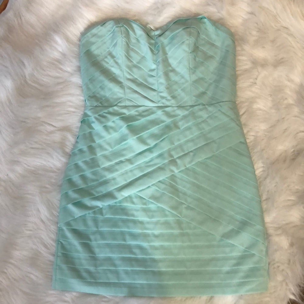 Mint green size m strapless dress.